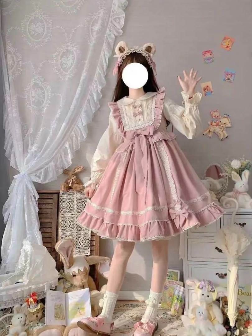 ♥ 愛らしさ満点 パニエ付ロリータワンピースお出かけや普段着に最適