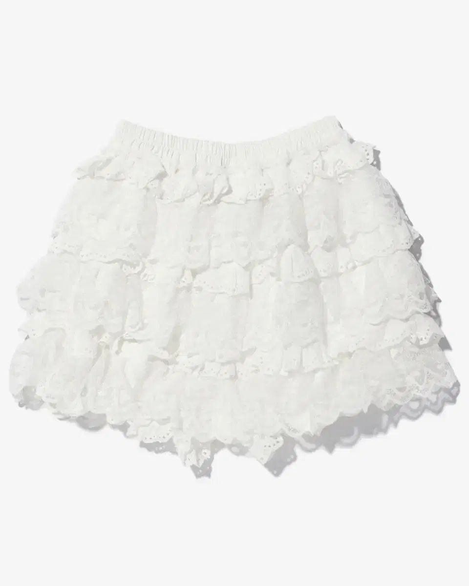 YOUHEE LACE BALLOON SKIRT SHORTS WHITE