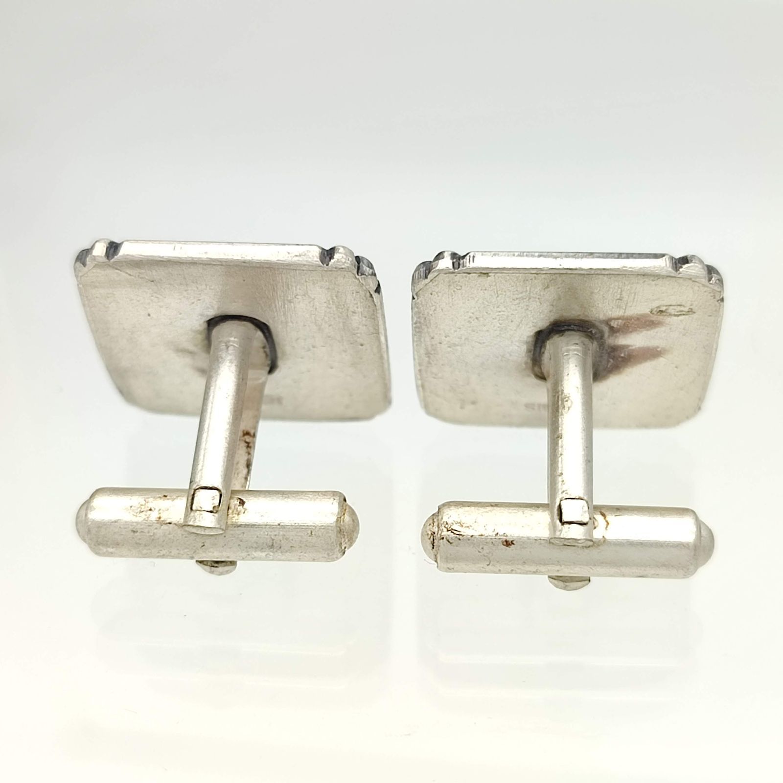 美品】カフスボタン スクエアデザイン カフリンクス SILVER