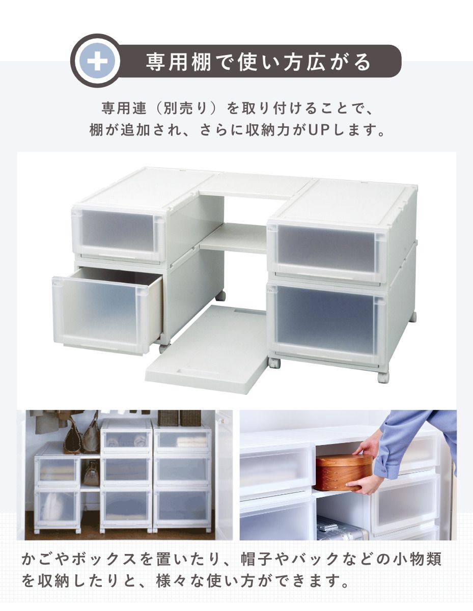 収納ケース 同色2個セット 幅40×奥行55×高さ25cm Fits フィッツ