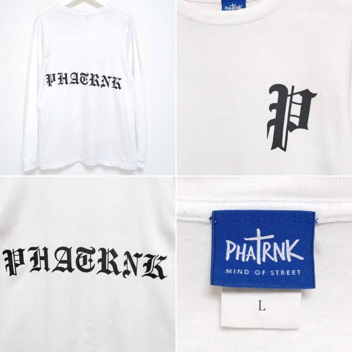 phatrnk×srvntz コラボ ロングｔシャツ 背面ビッグロゴ 白 - Tシャツ