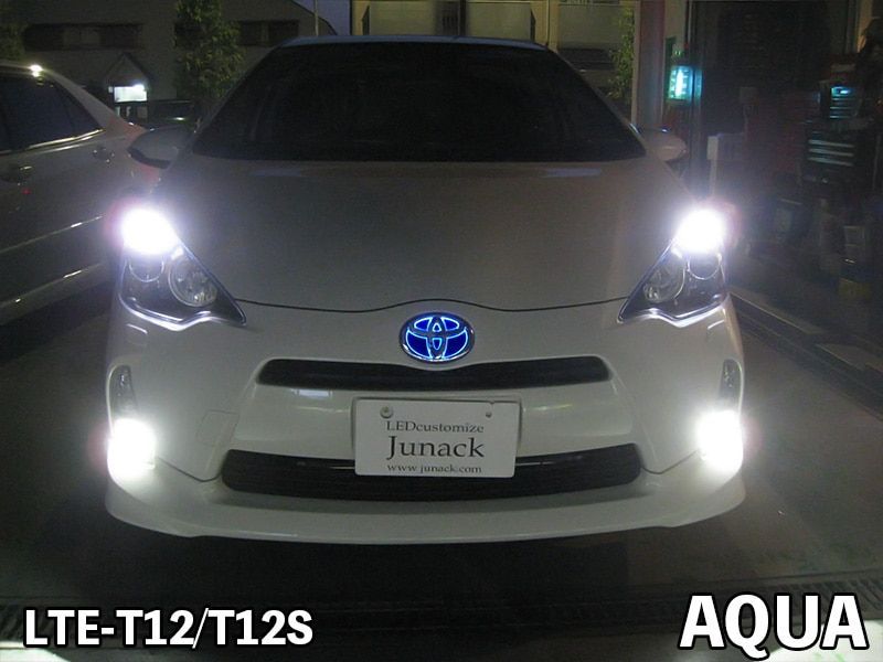 M s 10系 アクア NHP10 SAI AZK10 Junack フロント LEDトランスエンブレム スリムライン ブルー 青 ジュナック 社外 パーツ 部品 外装 カスタム 10アクア LTE-T12 要在庫 BRIGHTFACE_UK