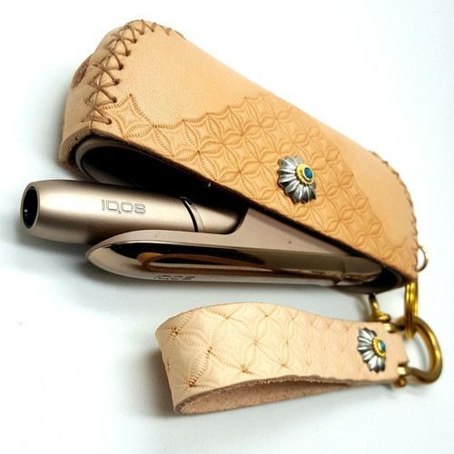 TI32 新型 ILUMAイルマ対応！ハンドメイド栃木レザーアイコス3デュオiqos duoケース ジオメトリー