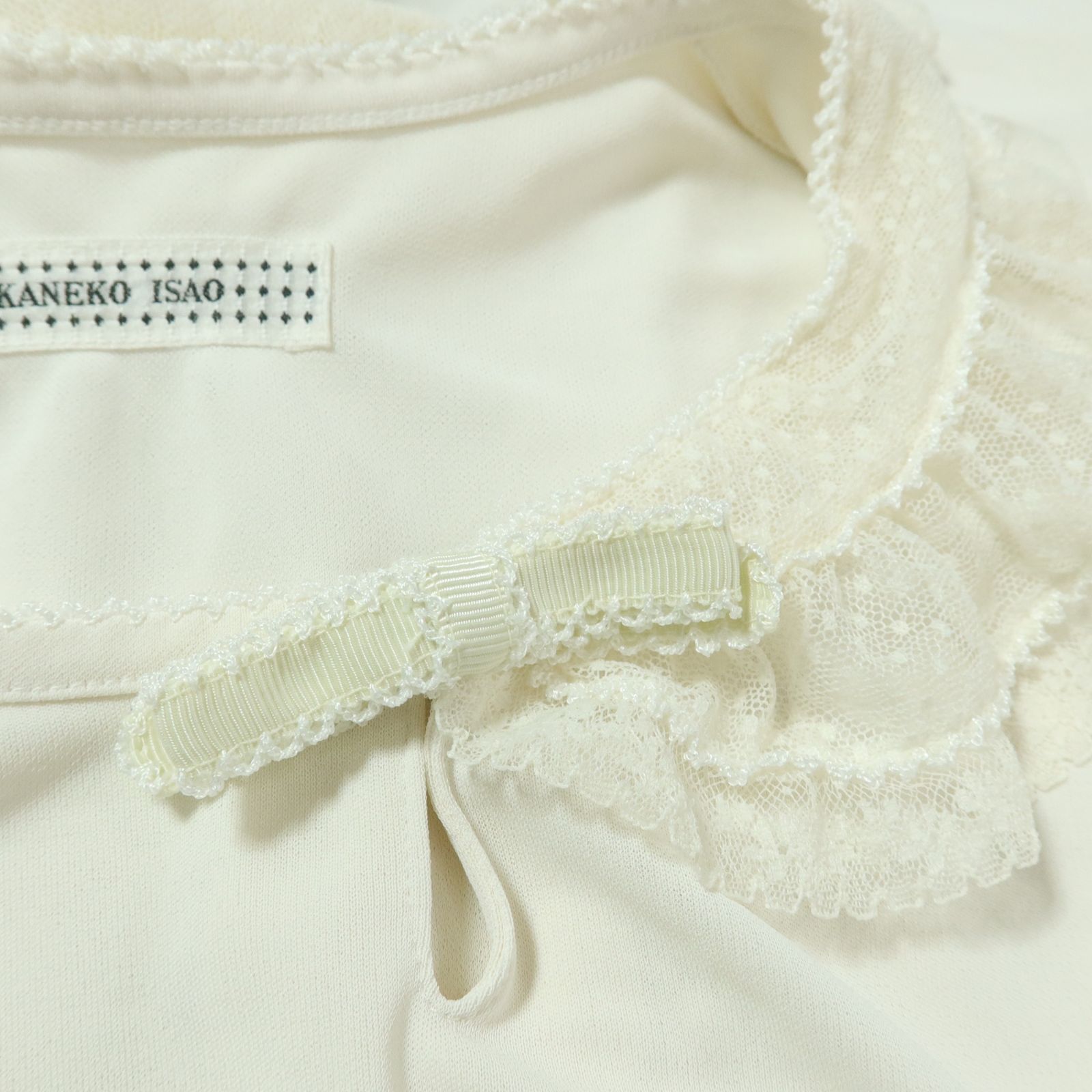 美品】カネコイサオ☆チュールフリル使いブラウス 可愛いドット