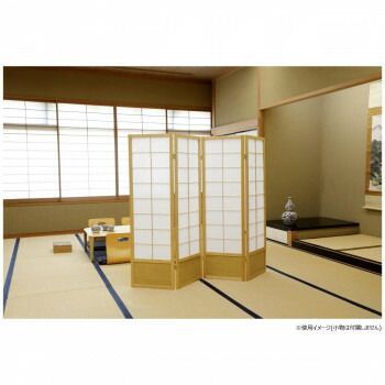 弘益 KOEKI UTILITY 和風衝立4連 ナチュラル 高さ1500mm JPS1504NA