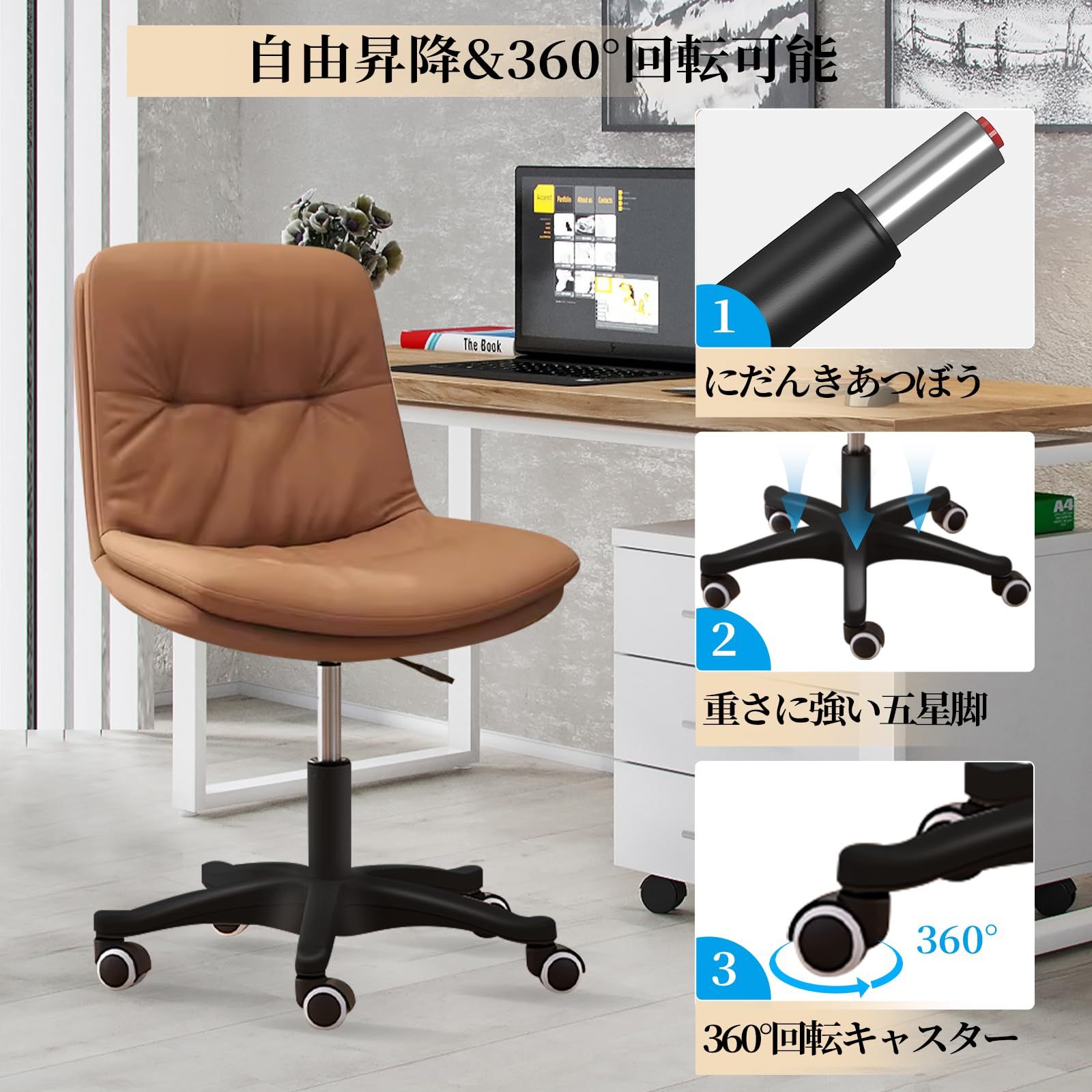 新品 [EdoErgo] オフィスチェア デスクチェア コンパクト 疲れ