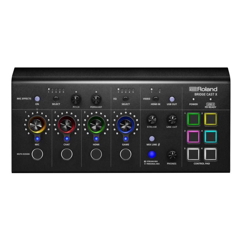 ローランド Roland BRIDGE CAST X|HDMIビデオキャプチャ|ゲーミングDACアンプ|オーディオインターフェース|配信|ゲーミングミキサー|Mac|Windows | 2PC配信 |
