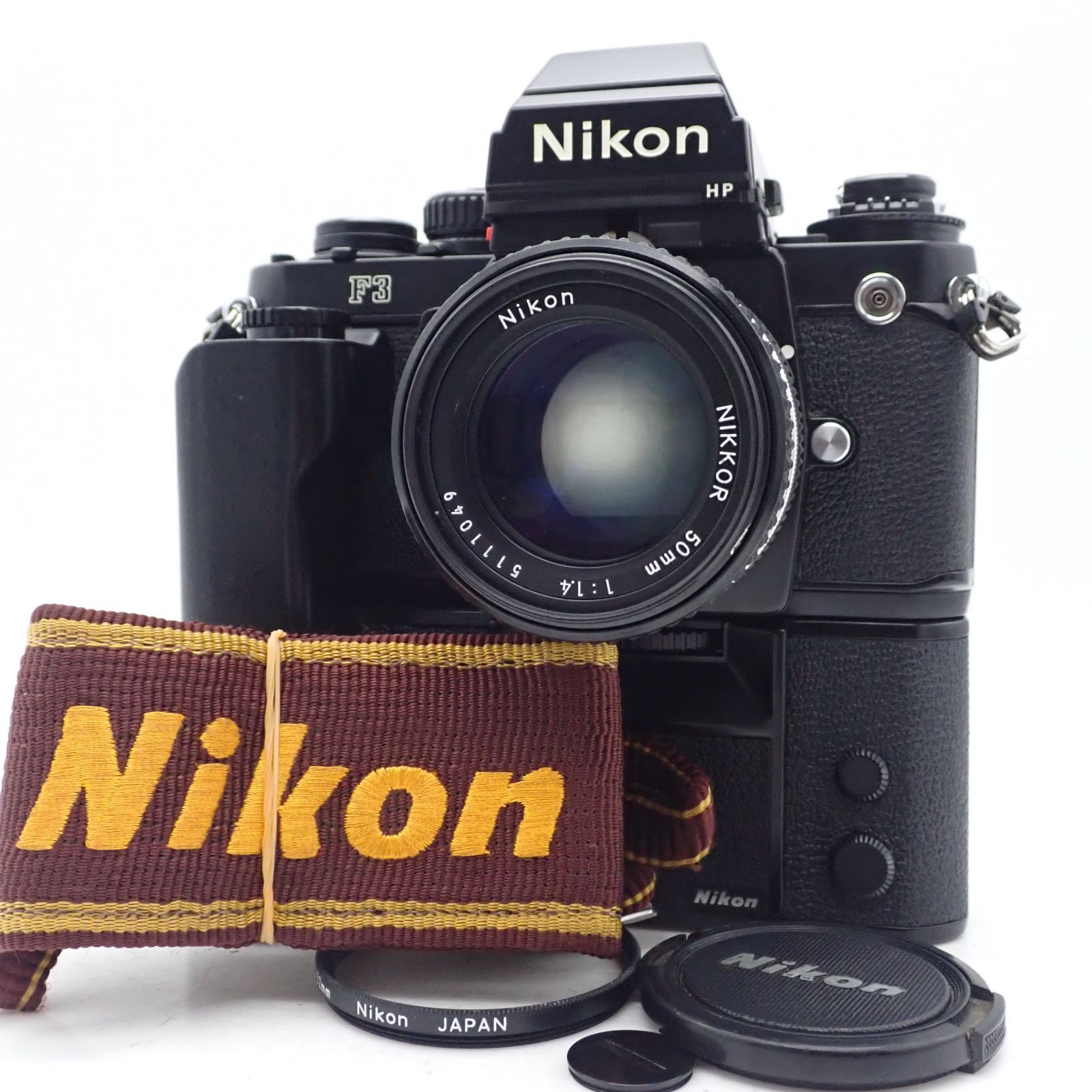 Nikon F3 HP ハイアイポイント 一眼レフイルムカメラ 1689567 MD-4 モータードライブ Ais Nikkor 50mm f1.4 標準 単焦点 プライム マニュアル オールドレンズ 5111049