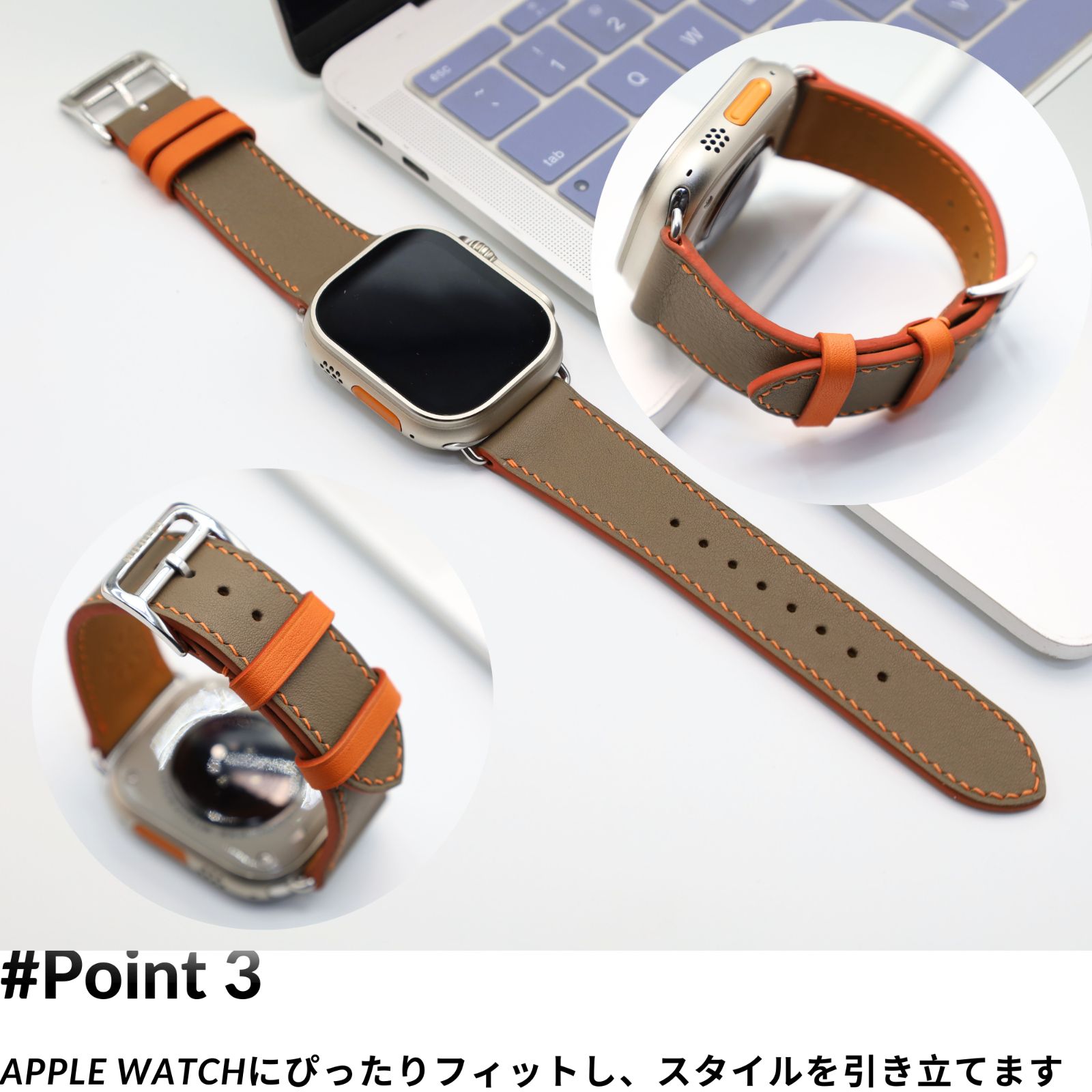 MODIGI アップルウォッチ10 9 バンド本革ベルト クロコダイルレザー