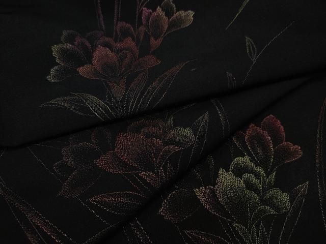 平和屋着物＊夏物 小紋 紗 草花文 正絹 逸品 CAAV3940dy