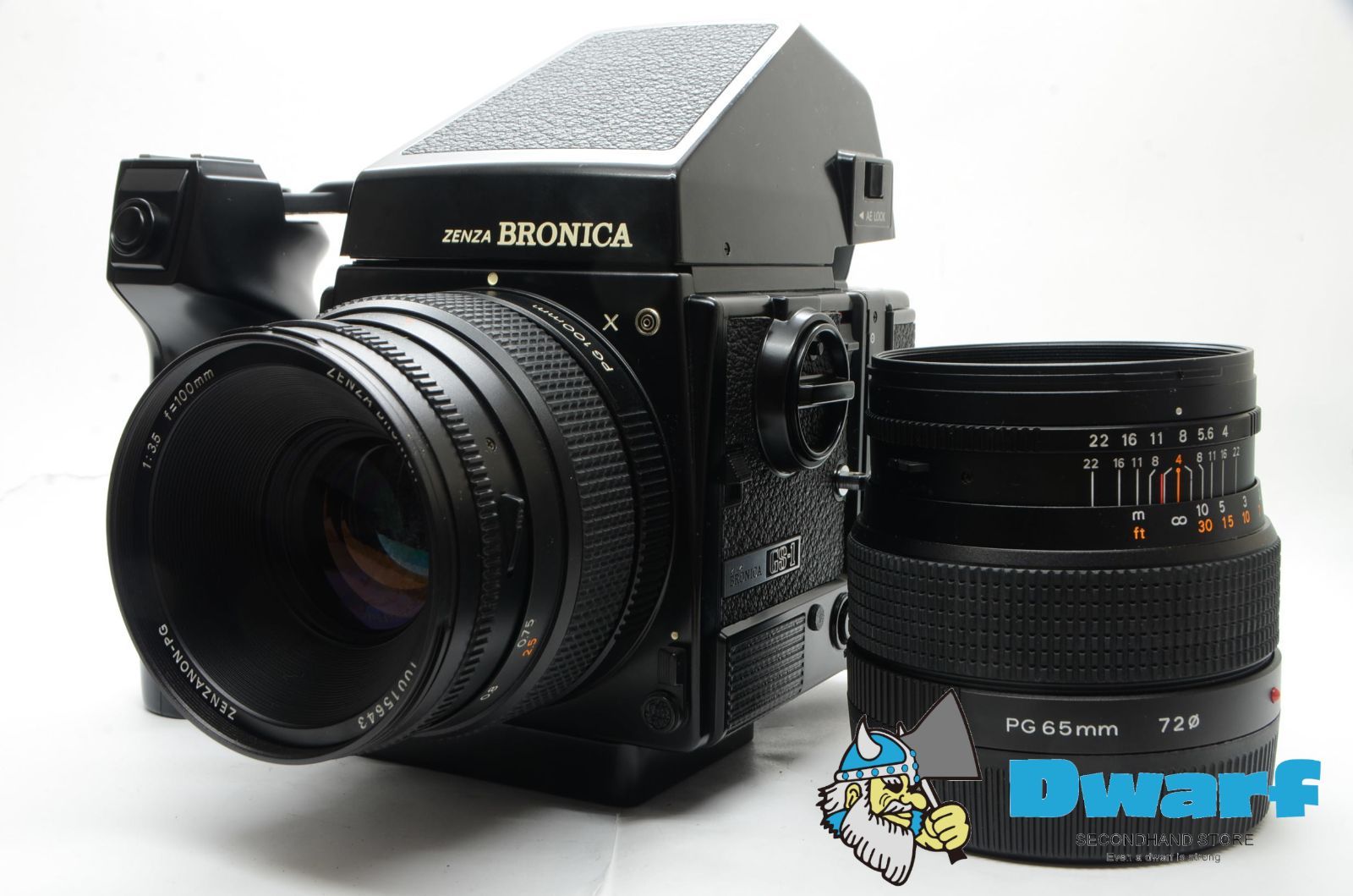 ブロニカ ZENZA BRONICA GS-1 AEファインダー スピードグリップ付 PG 100mm F3.5 PG 65mm F4 2本セット