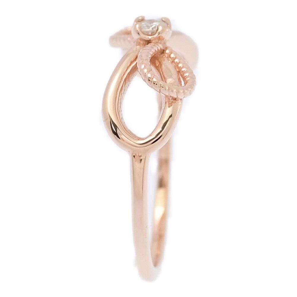 口豪奢 0.08ct/agete アガット 1P リボンモチーフ・ピンキー アクセサリー