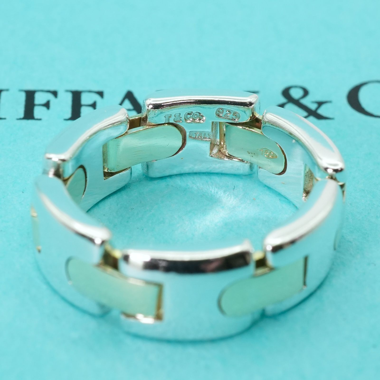 ティファニーHコンビリング 　　14号強　新品仕上げ　無傷未使用に近い ティファニーHコンビリング 14号強新品仕上げ無傷未使用に近い