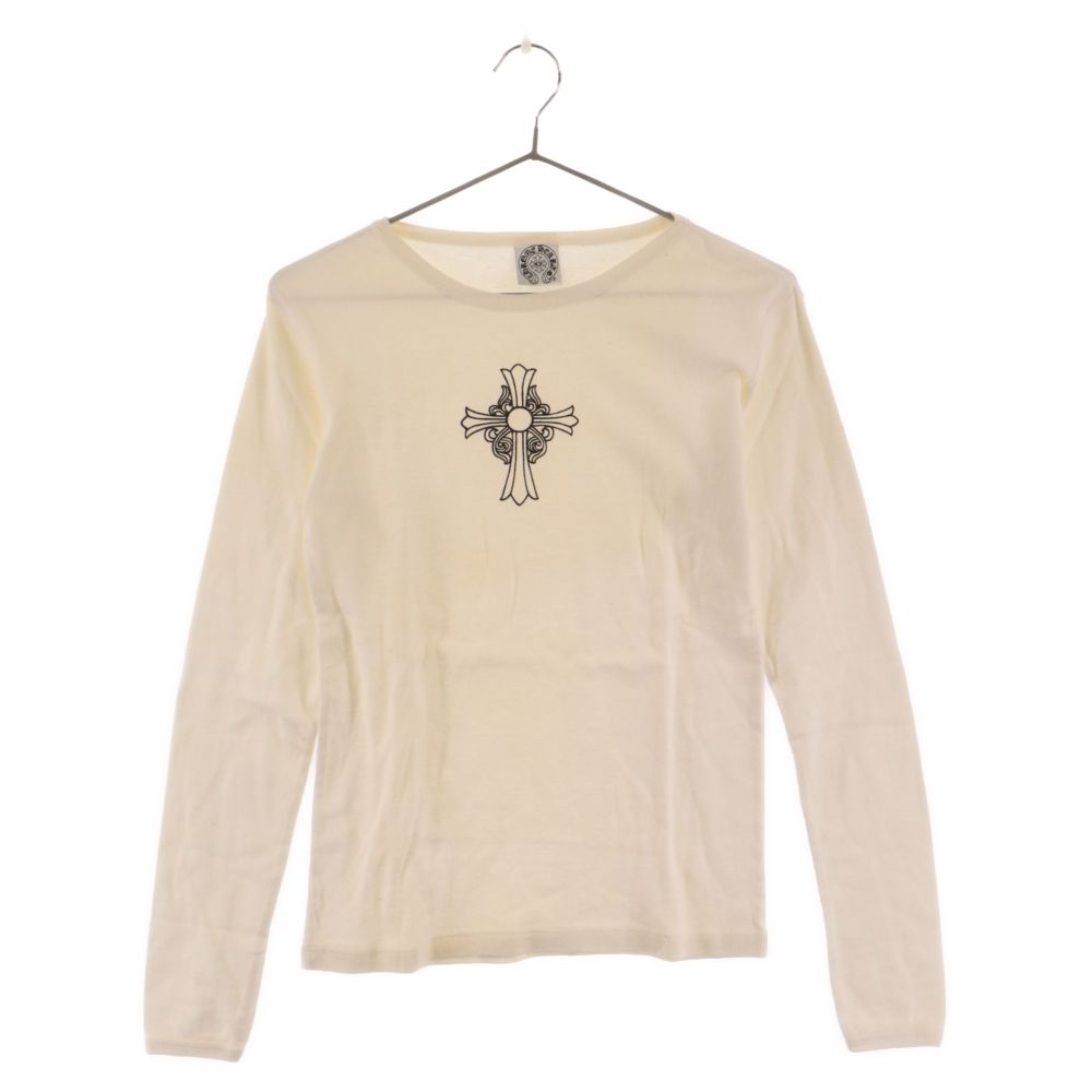 CHROME HEARTS (クロムハーツ) クロスプリント 長袖Tシャツ ロンT