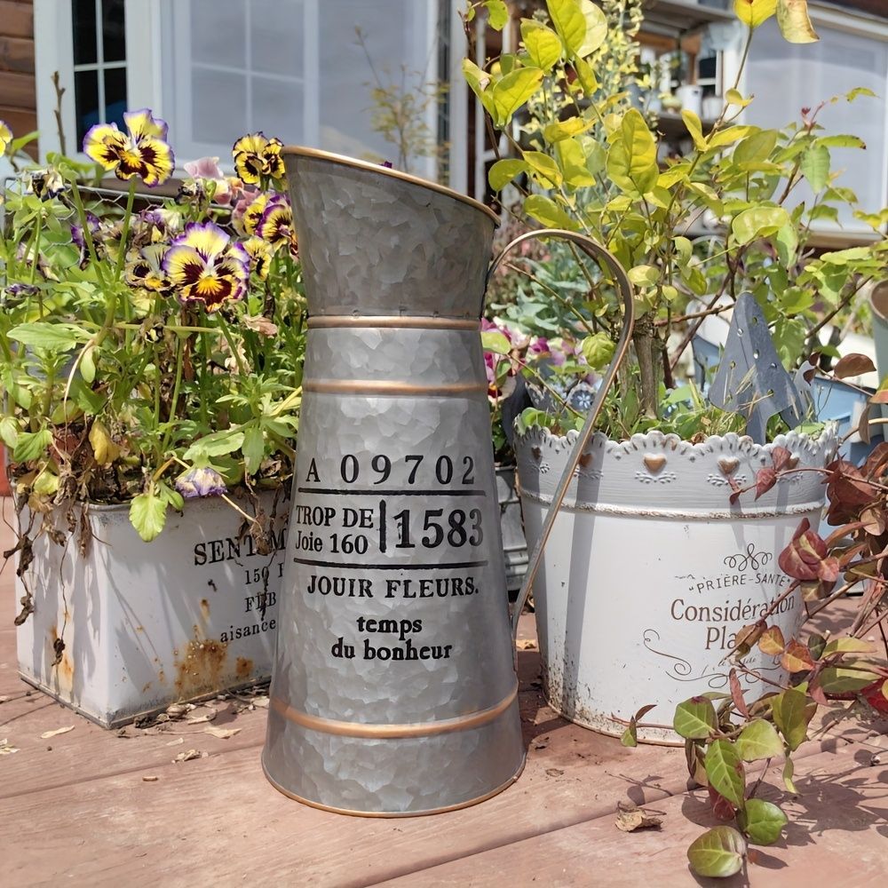 フラワーポット 金属製 耐久性 じょうろ 水差し おしゃれ ヴィンテージ レトロ アメリカン シック 植物 室内 屋外