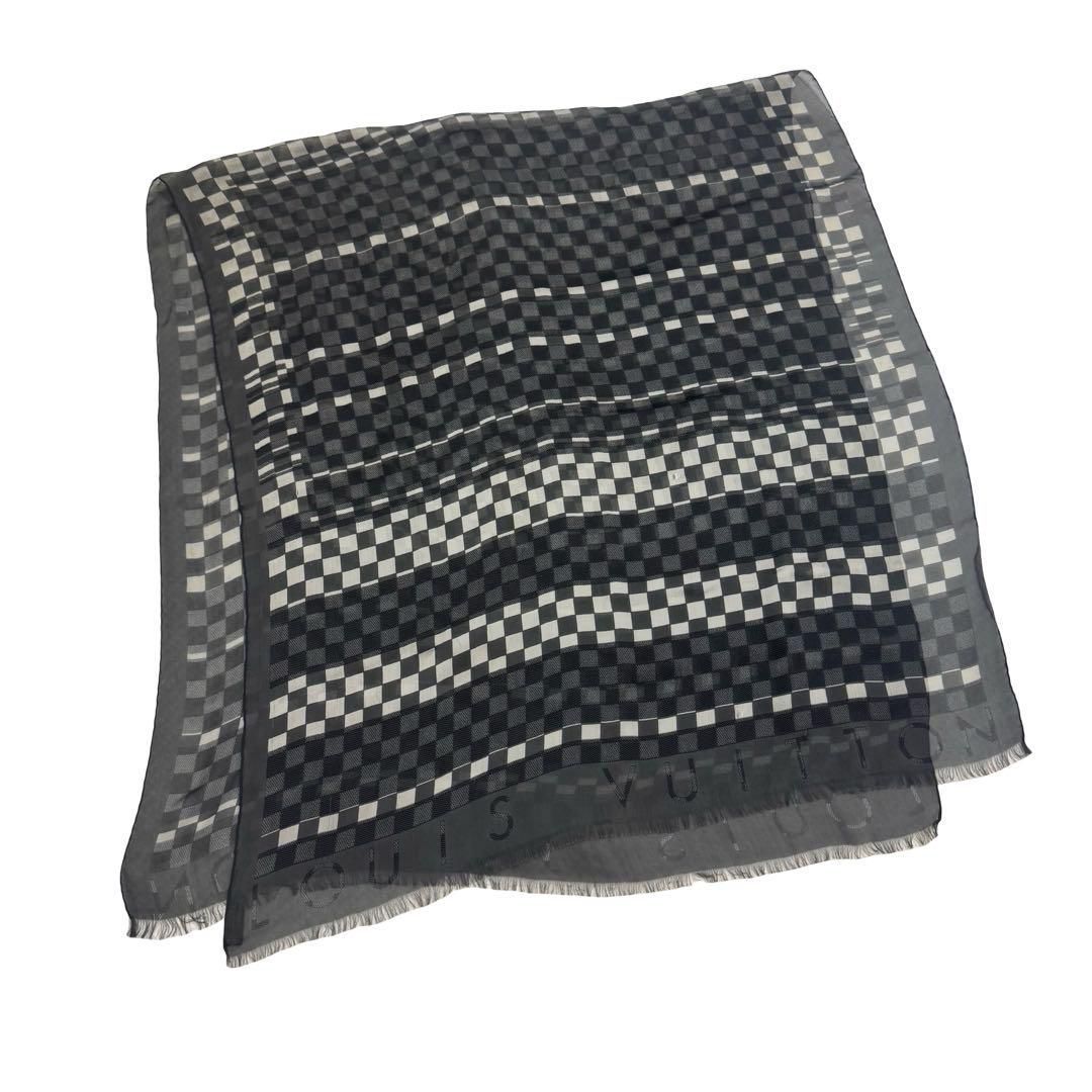 LOUIS VUITTON ルイヴィトン ダミエ 大判 シルク100% ストール  