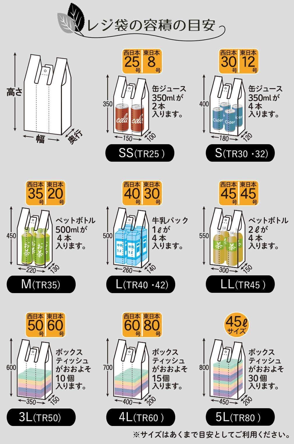 ハウスホールドジャパン レジ袋 とって付 ゴミ分別用ポリ袋 100枚入 3個パック 白 約22×45×マチ13cm TR35