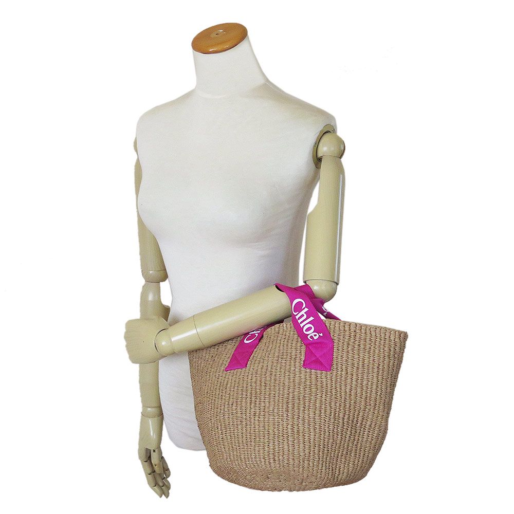  クロエ ハンドバッグ かごバッグ キッズ ガールズ 女の子 レディース 大人もOK バスケットバッグ ピンク Chloe KIDS × Mifuko C 20045 49 L ec ハンドバッグ バッグ