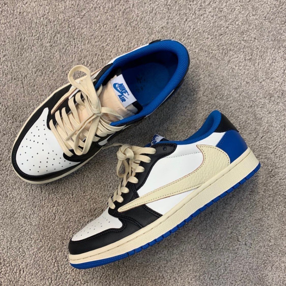 Nik Travis Scott x Fragment Design x Jordan Air Jordan1 Low OG SP /2.0 ローカットバスケットボールシューズ 男女兼用 並行輸入品 MD7866-140