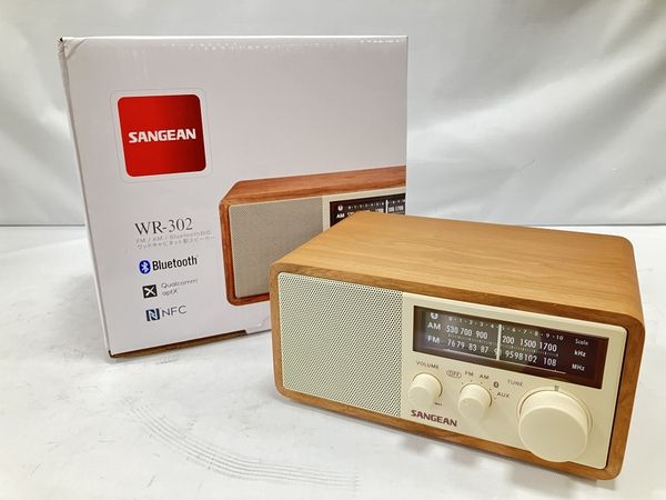 SANGEAN WR-302 FM/AMラジオ Bluetooth スピーカー 箱付き ウッド 