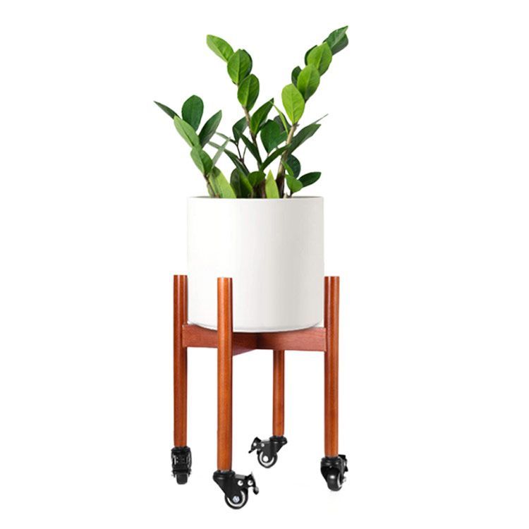 キャスター付き フラワースタンド 花台 木製 観葉植物 鉢置き台 ウッド