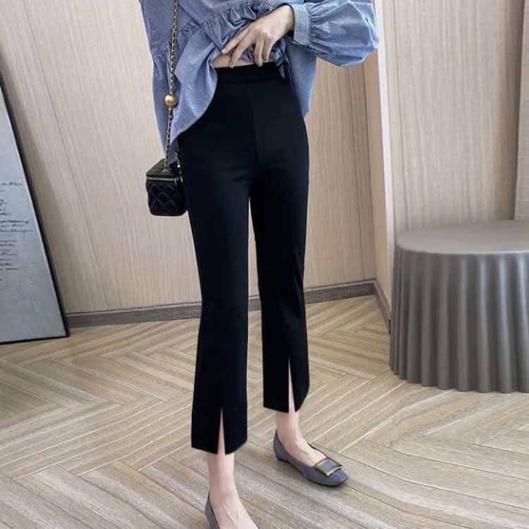新品 ストレッチパンツ 伸縮性 スラックス スリット入り フレア 新品 ストレッチパンツ 伸縮性 スラックス スリット入り フレア
