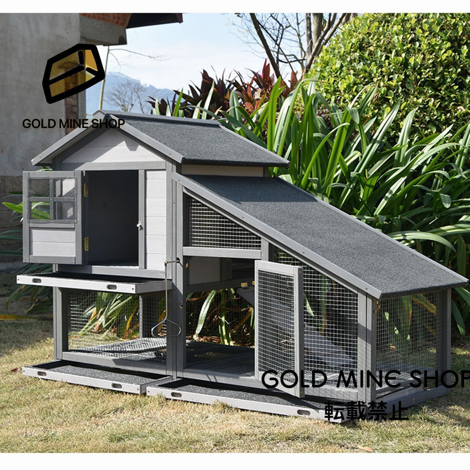 鳥かご 屋外木製鶏小屋 鶏用ケージ 家禽用ケージ 鶏舎 耐候性大型 防雨 組み立て簡単複数のドア付き トレー付き ワイヤーメッシュ卵パック