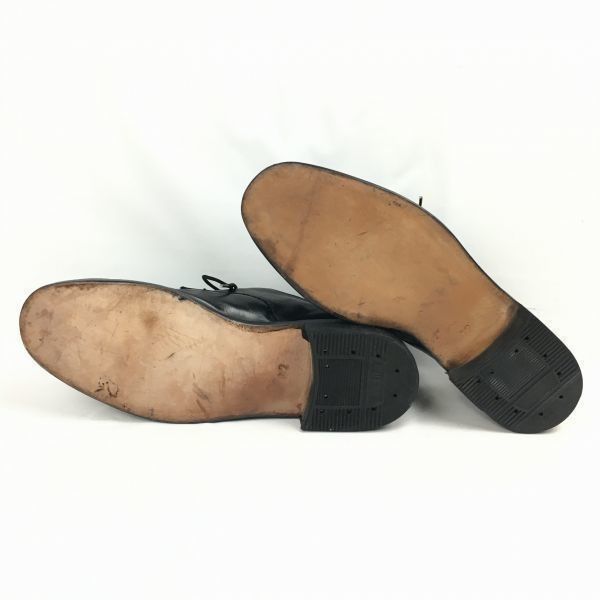 試着交換OK！70s/Vintage 　ドイツ製?　GESKA社　サービスシューズ　プレーントゥ〈黒/BLACK/ブラック〉size42　26.5-27.0程度　ビンテージ/メンズ/shoes//men's 菅NO.WZH-44 試着交換OK！70s/Vintage ドイツ製? GESKA社 サービスシューズ