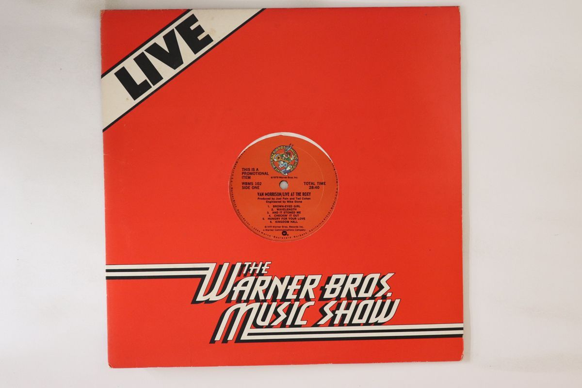 米LP Van Morrison Live At The Roxy WBMS102 WARNER BROS プロモ /00260 Van Morrison – Live At The Roxy – Vinyl (LP, Promo), 1979