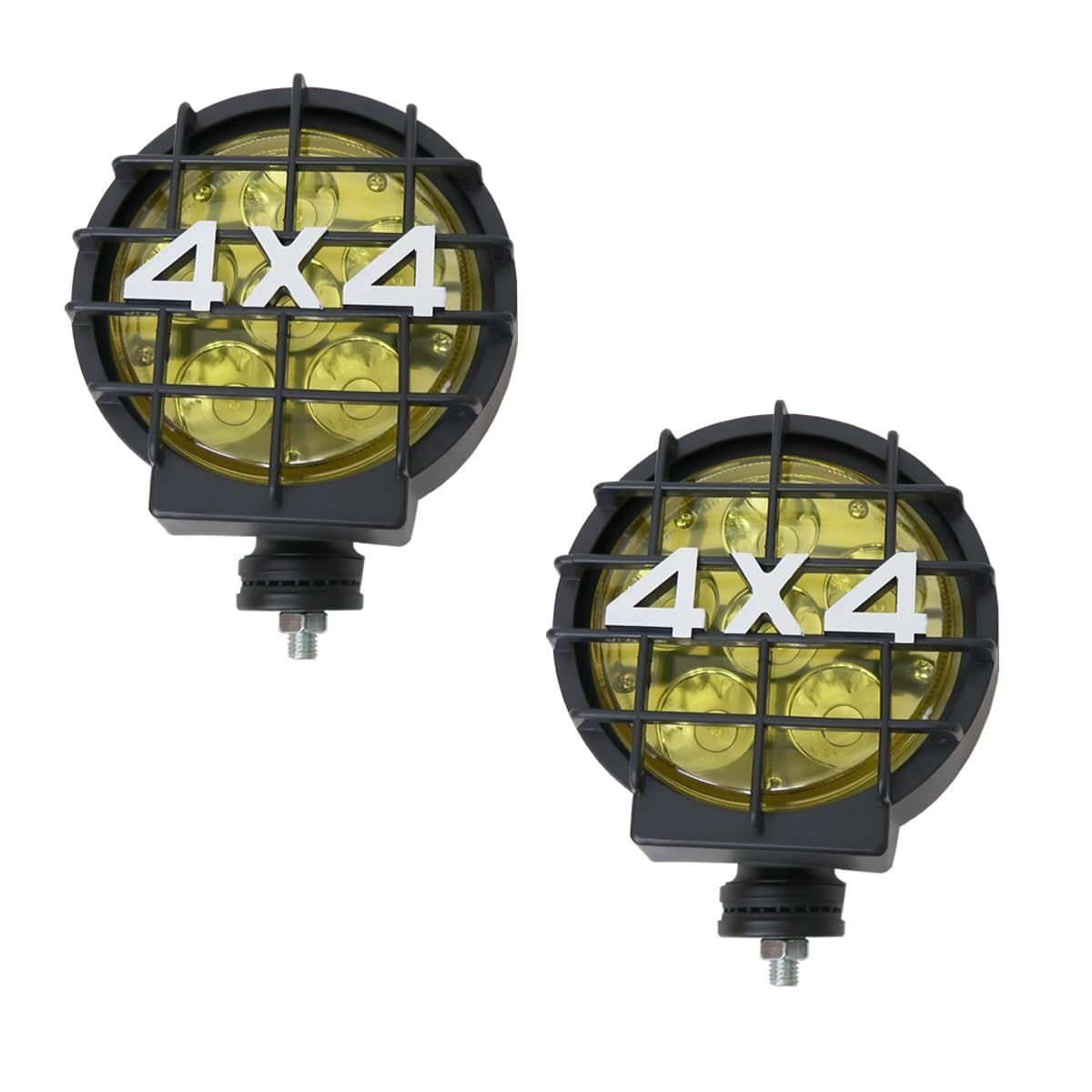 【WNJAPAN】４×４ 4WD 12V 55W LED LEDフォグライト2個セット 四駆車 イエロー HT-27YR-LED