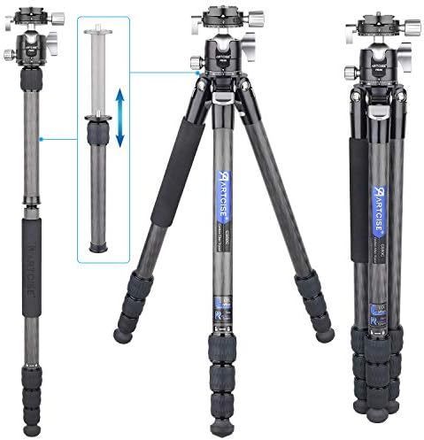 ♥ カーボン 三脚 コンパクトトラベル三脚 26mmパイプ径 全高1610mm ARTCISE デザイン 軽量設計 4段 ナットロック式 一脚可変式多場景適用 カメラビデオ 三脚 耐荷重15kg プロフェッショナルレベル撮影機械 デジタルカメ