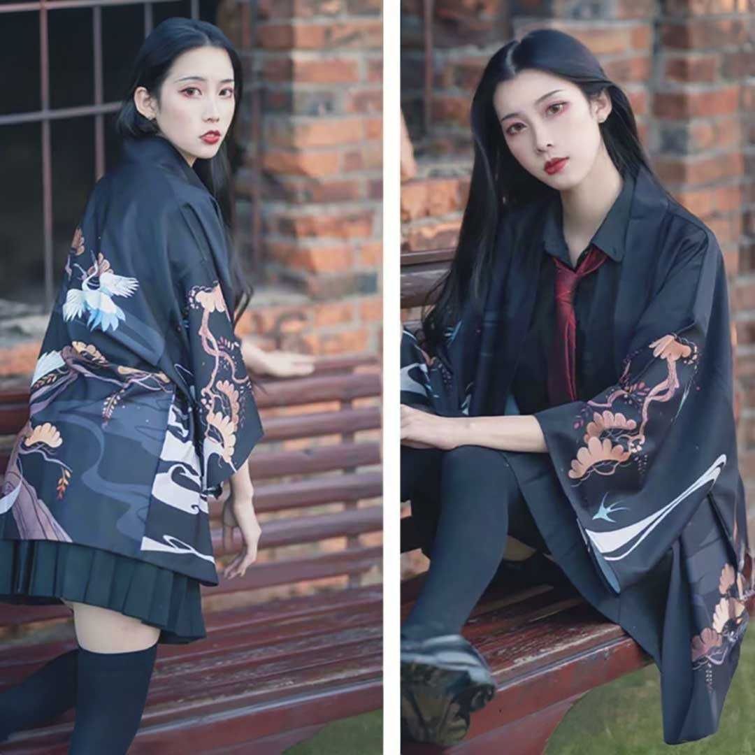 法被 松鶴 羽衣 全2カラー 夏祭り 夏恋 寺 韓国ファッション 神社