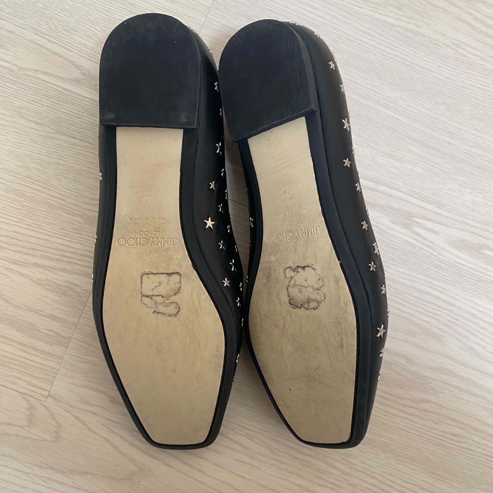 ジミーチュウ JIMMY CHOO スタースタッズフラットシューズ 34 ジミーチュウ JIMMY CHOO スタースタッズフラットシューズ 34