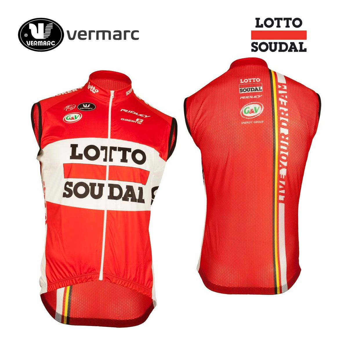 ＜超メルカリ市＞【新品】Vermarc LOTTO SOUDAL WIND VEST フェルマルク ロット・スーダル 防風 ベスト(プロ選手モデル)