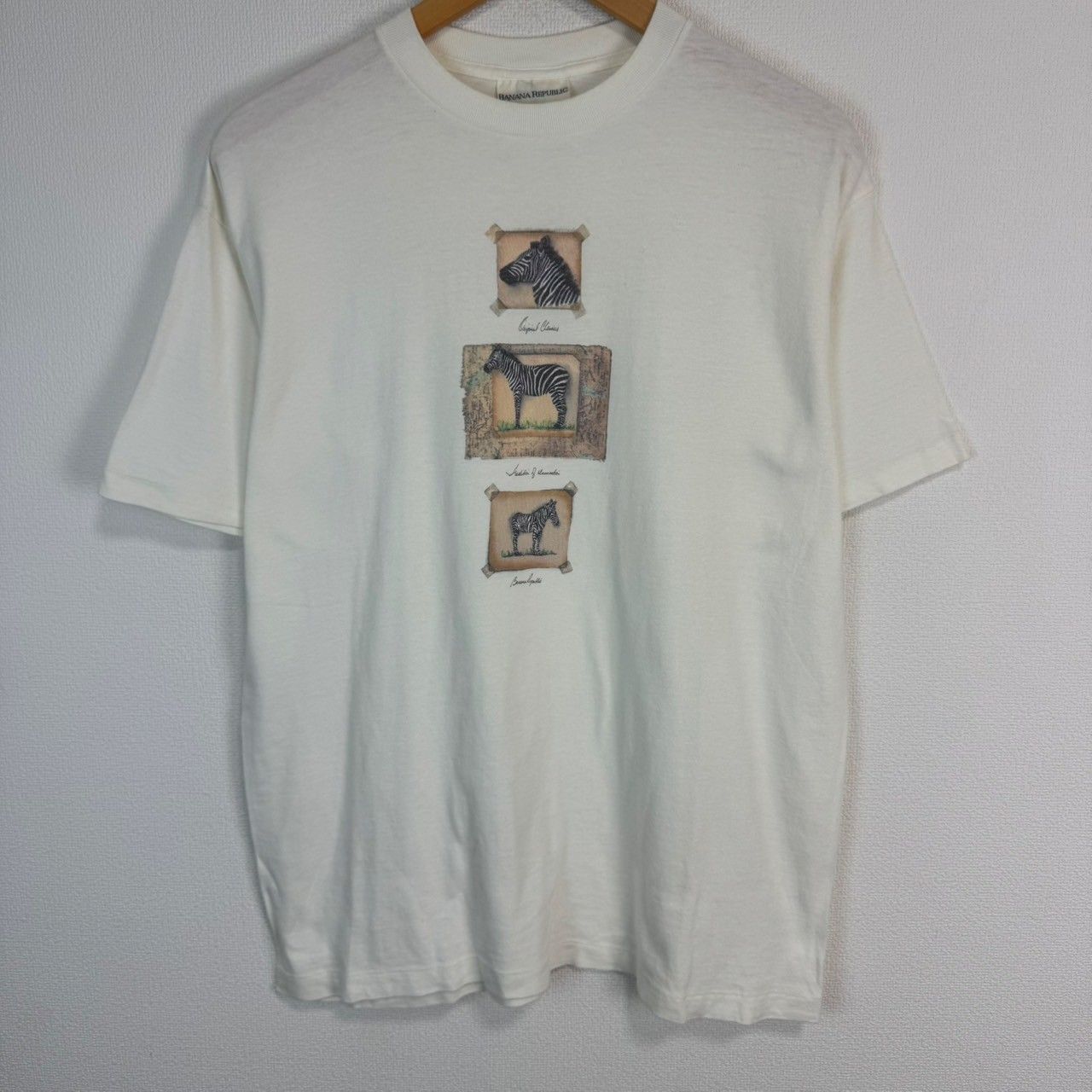 banana republic 90s T-shirt アニマルプリントシマウマ 90s BANANA REPUBLIC バナナリパブリック Tシャツ 半袖 クルー