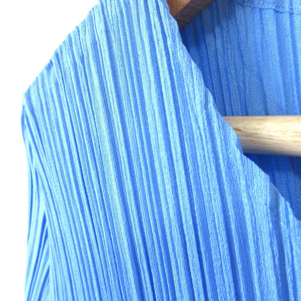 新品同様 PLEATS PLEASE プリーツプリーズ イッセイミヤケ フラワープリント フリンジ 半袖 カットソー PP91-JK572 サイズ3 ライトブルー レディース 古着 中古 新品同様 PLEATS PLEASE プリーツプリーズ イッセイミヤケ
