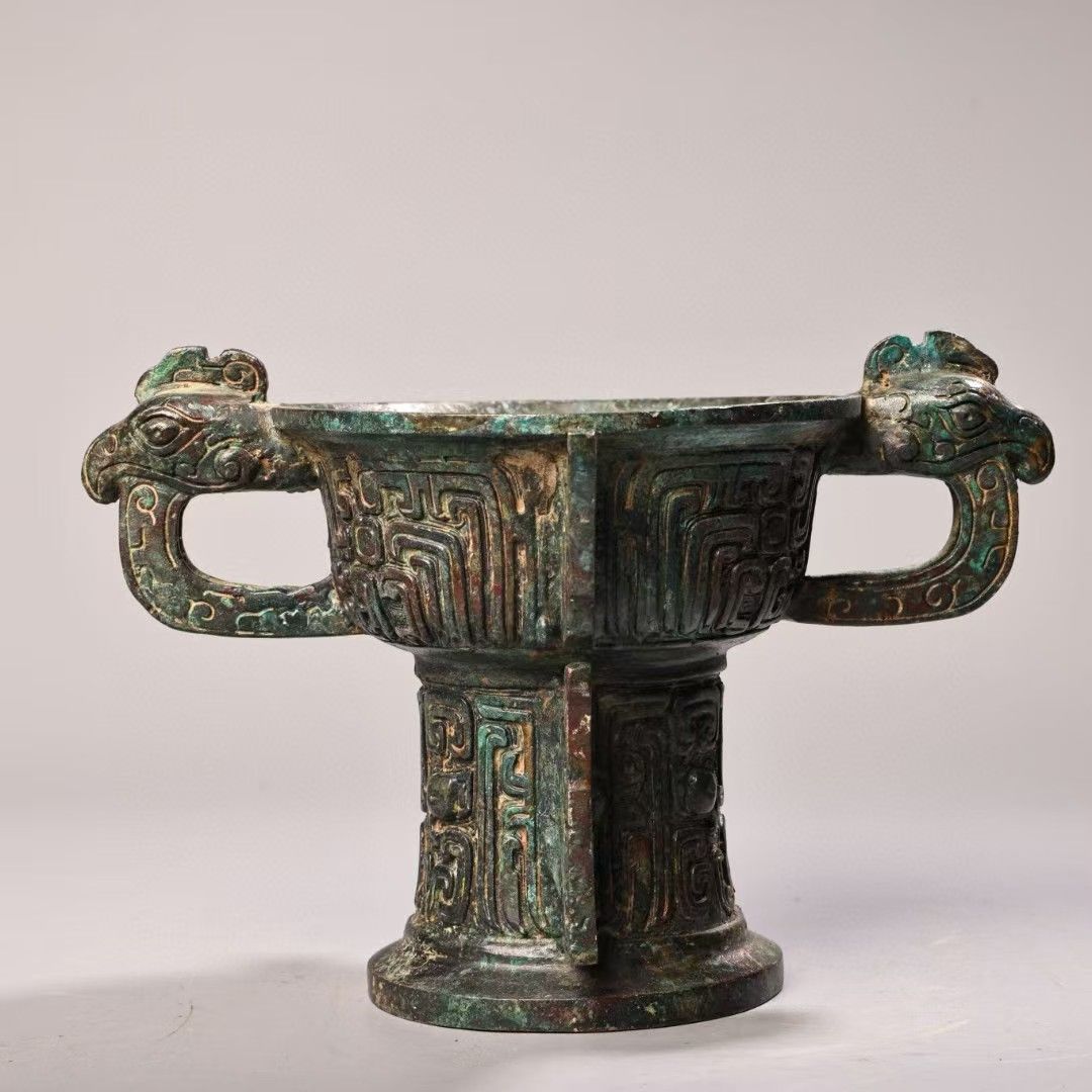 中国古美術 古青銅製.酒樽.古酒器.祭祀品.祭礼器.副葬品.中国骨董 