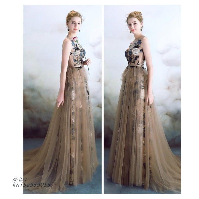 感 ロングドレス パーティードレス 結婚式ドレス 20代 30代40代 発表会 ウエディングドレス お呼ばれ 30代40代 二次会 ワンピース フォーマルドレス kni5a959055