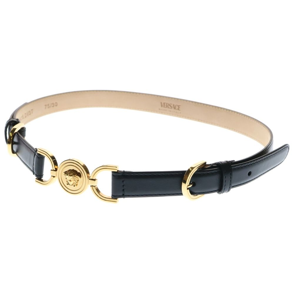 VERSACE (ヴェルサーチ) メデューサバックル レザー ベルト ブラック