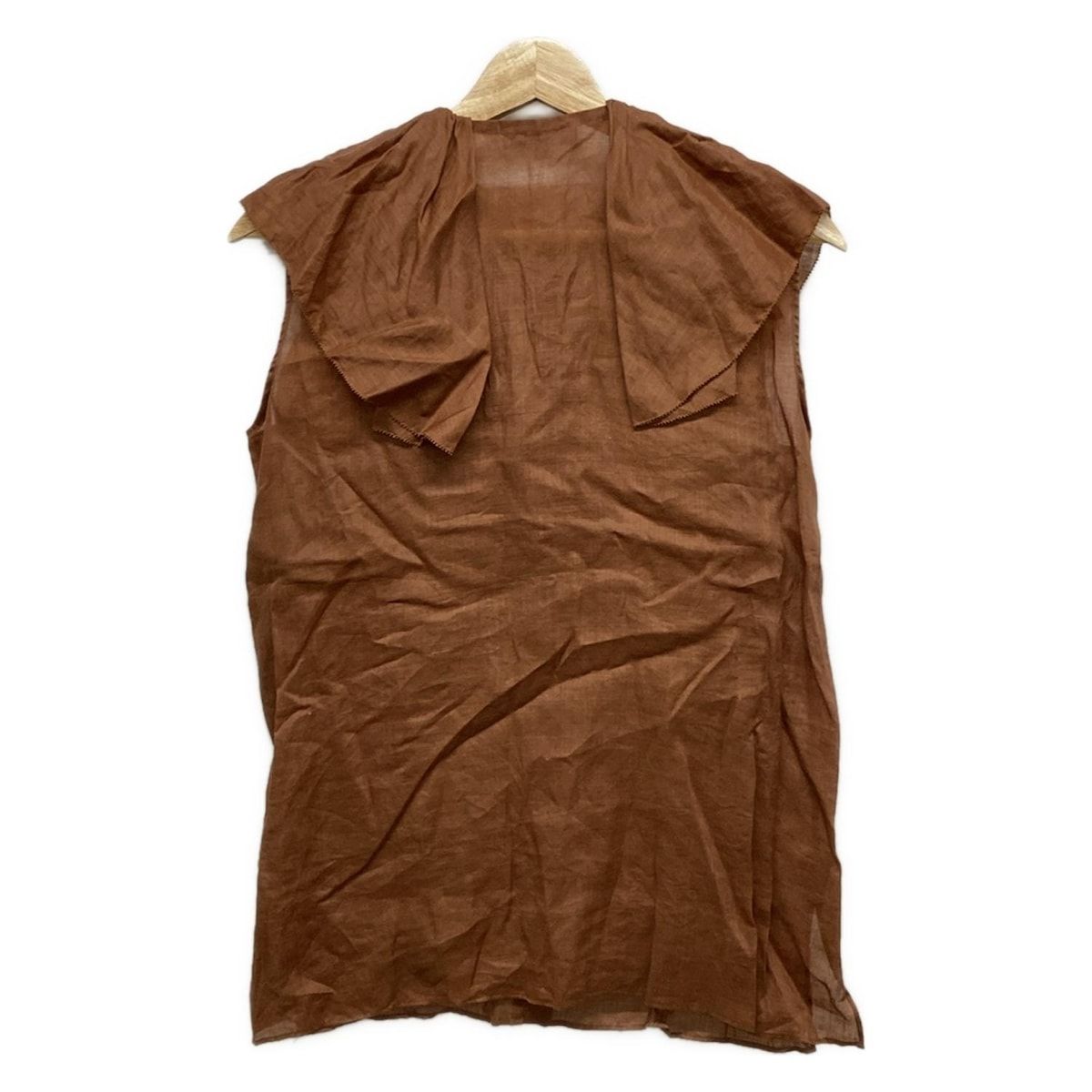 Drawer ドゥロワー ノースリーブシャツブラウス サイズ36 S レディース - ブラウン