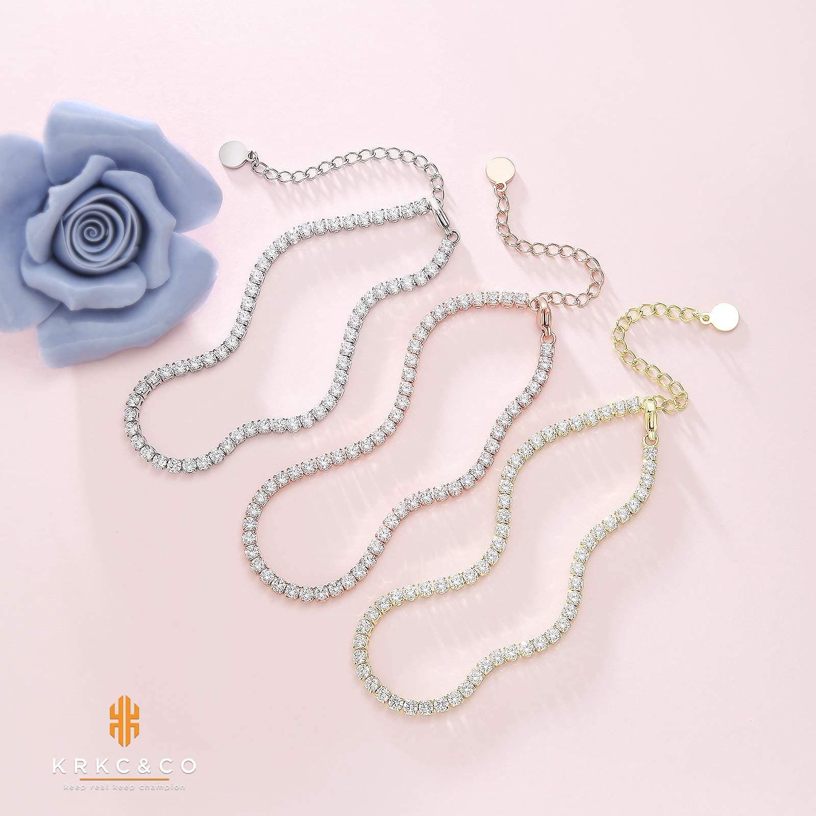  数量 幅3 4 mm テニスアンクレット ステンレス レディース ダイヤストーン 21 5 cmアジャスター ジルコニア アンクレット テニスブレス キラキラ シンプル KRKC-CO かわいい 足首 アンクレット アクセサリー