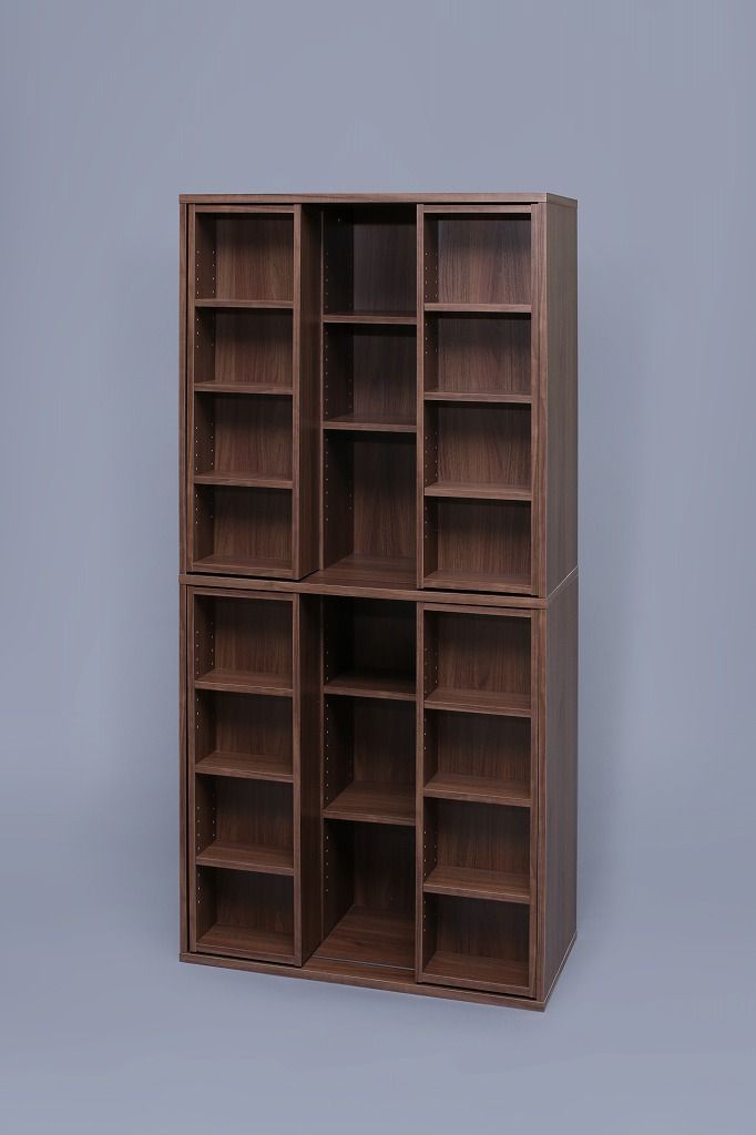 アイリスオーヤマ 本棚 コミック ラック 大容量 スライド ハイタイプ 幅約89×奥行約43×高さ約181cm ウォールナットブラウン BKS-1890S IRIS OHYAMA