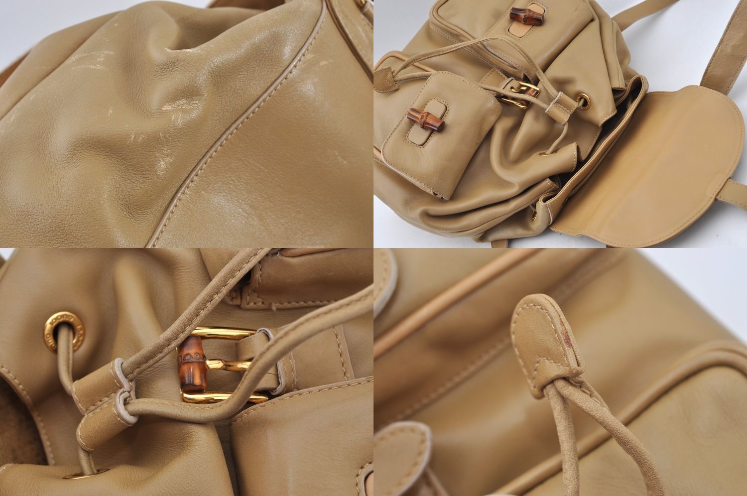 GUCCI グッチ ヴィンテージ バンブー 巾着型 バックパック