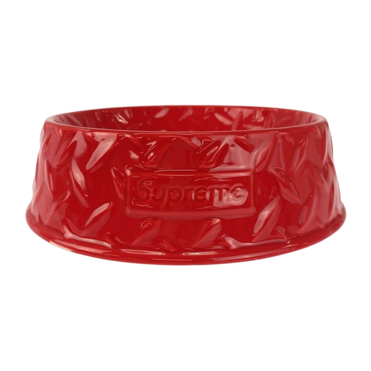 ♥ Supreme シュプリーム 23SS DIAMOND PLATE DOG BOWL レッド セラミック ドッグボール ペット用 レディース 505572