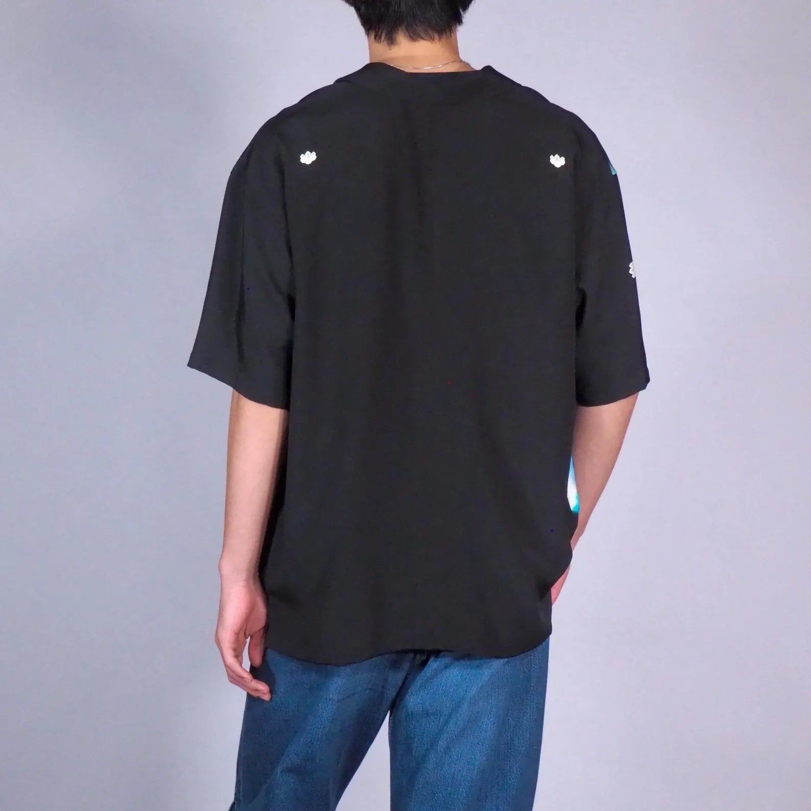 メンズシルクシャツL 黒留袖