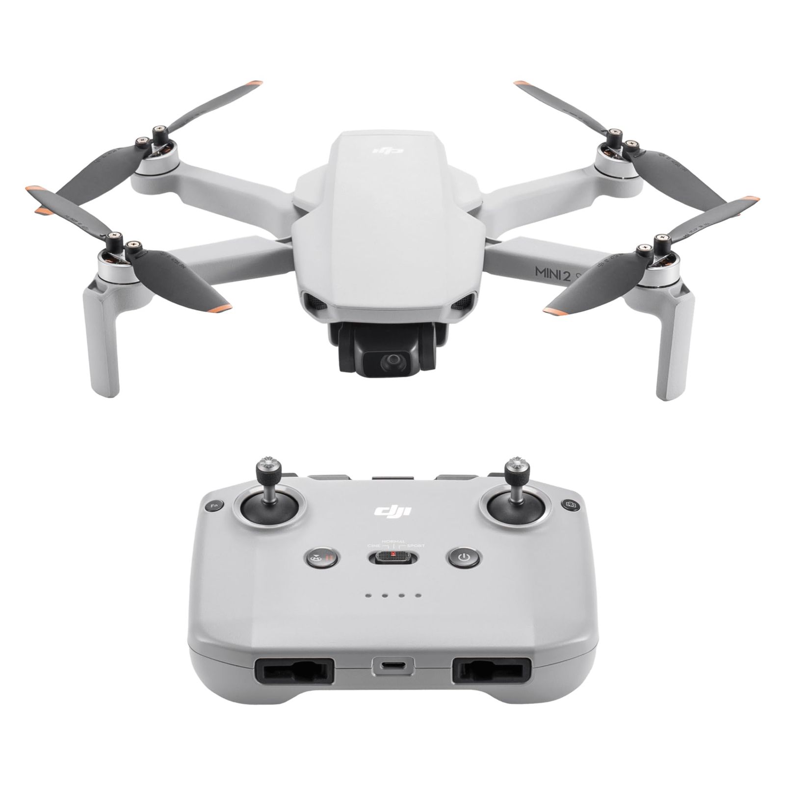 DJI ドローン Mini 2 SE 軽量 2.7K動画撮影 折りたたみ式 ミニカメラドローン リモコン グレー インテリジェントモード 最大伝送距 オプションなし Mini 2 SE RC-N1送信機付き バッテリー1本 延長保証オプションなし