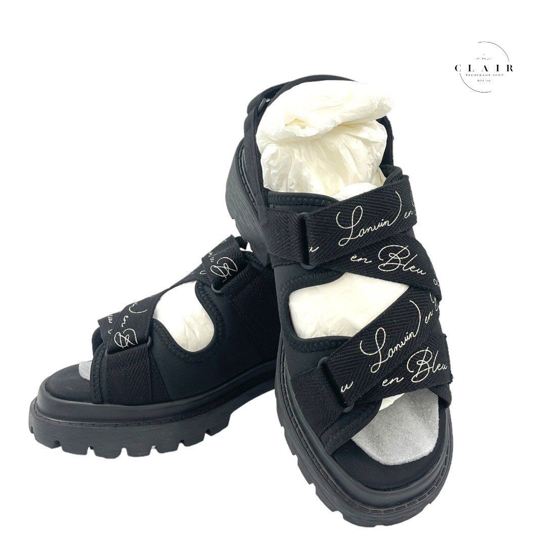 新品】ランバンオンブルー トラックソール ロゴストラップ サンダル