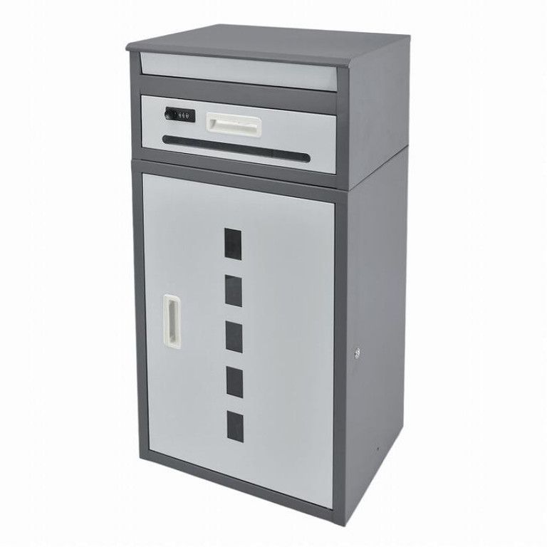 大容量 盗難防止 宅配ボックス 戸建用 後付け ポスト一体型 大型 おしゃれ 置き配スタンド 郵便受け 宅配box メール便対応 個人宅向け ダークグレー