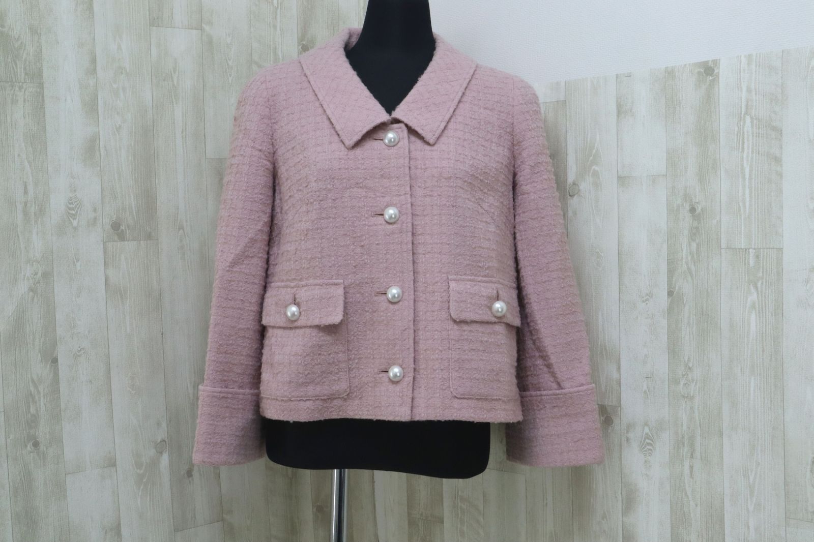 Rene ルネ ツイードジャケット (36) ピンク - メルカリ