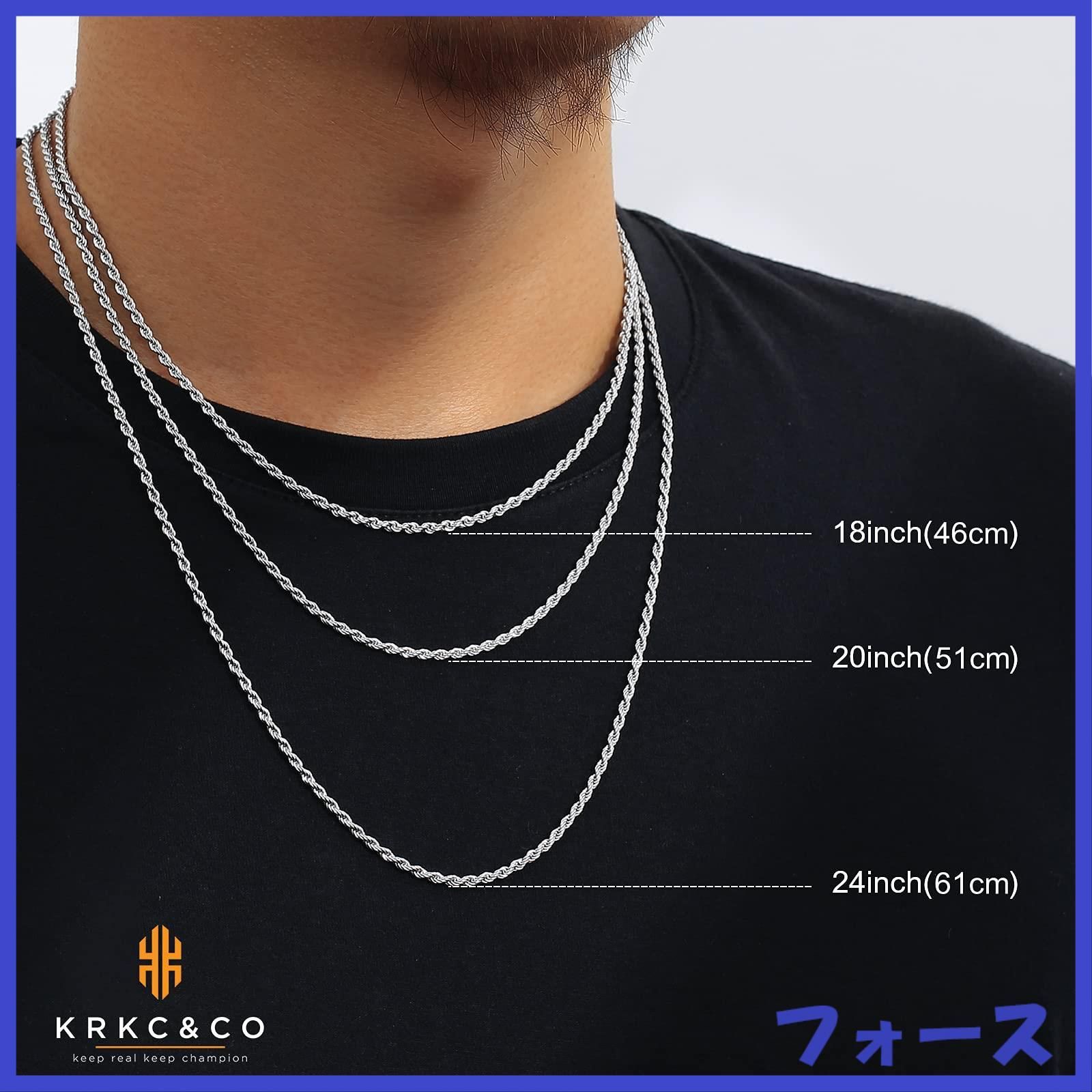 KRKC&CO ロープチェーンネックレスKINGvonのトップ付 KRKC&CO ロープチェーンネックレスKINGvonのトップ付